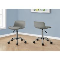 Office Chair/ Adjustable Height/ Swivel/ Ergonomic/ Computer Desk/ Work/ Juvenile/ Metal/ Pu Leather Look/ Grey/ Contemporary/ Modern