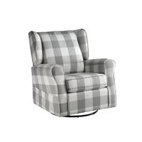 ACME Patli Swivel Chair w/Glider, Gray Fabric
