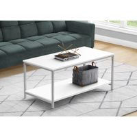 Coffee Table/ Accent/ Cocktail/ Rectangular/ Living Room/ 40"L/ Metal/ Laminate/ White/ Grey/ Contemporary/ Modern