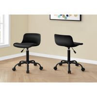 Office Chair/ Adjustable Height/ Swivel/ Ergonomic/ Computer Desk/ Work/ Juvenile/ Metal/ Pu Leather Look/ Black/ Contemporary/ Modern