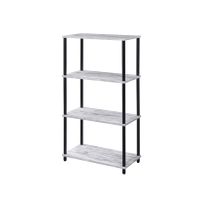 ACME Nypho Bookshelf, Antique White & Black Finish
