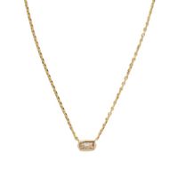 Kendra Scott Fern Crystal Short Pendant Necklace (Gold/White Crystal)