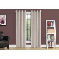 Curtain Panel/ 2pcs Set/ 54"W X 84"L/ Room Darkening/ Grommet/ Living Room/ Bedroom/ Kitchen/ Micro Suede/ Polyester/ Beige/ Contemporary/ Modern