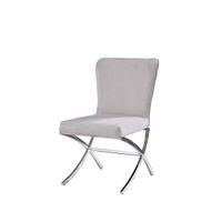 ACME Daire Side Chair (Set-2), Velvet & Chrome