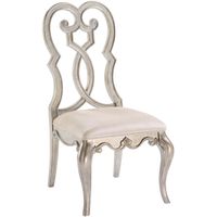 ACME Esteban Side Chair (Set-2), Ivory Velvet & Antique Champagne Finish