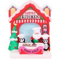 Christmas Time 7-Ft. Pre-Lit Inflatable Santa's Kitchen Outdoor Christmas Decoration