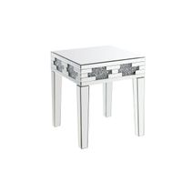 ACME Noralie End Table, Mirrored & Faux Diamonds