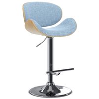 Simpli Home - Marana Bentwood Gas Lift Bar Stool - Denim Blue