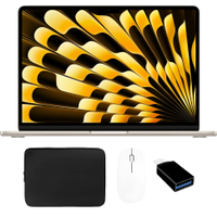 Apple - MacBook Air 13-inch Laptop with Black Accessory Bundle - M3 chip Built for Apple Intelligence - 8GB Memory - 256GB SSD - Starlight