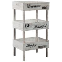 Antique White Yulton Storage Shelf