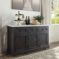 ACME Nolan Server, White Nature Marble Top & Salvage Dark Oak
