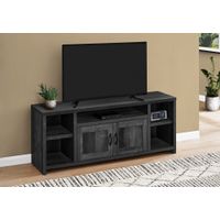 TV Stand/ 60 Inch/ Console/ Media Entertainment Center/ Storage Cabinet/ Living Room/ Bedroom/ Laminate/ Black/ Transitional