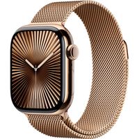 Apple Watch Series 10 (GPS+Cellular) 42mm Titanium Case with Gold Milanese Loop - Gold - (2024)