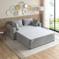 White Frisco Ultra-Soft Microfiber Waterproof Sofa Bed Mattress Pad Queen