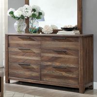 Rustic Solid Wood 6-Drawer Dresser in Rustic Natural Tone