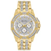 Bulova  - Mens Octava Gold-Tone & Swarov...