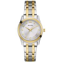 Bulova - Ladies' Corporate Collection Two-Tone Stainless Steel Watch Silver Dial