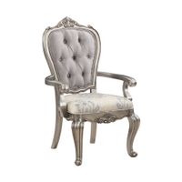 ACME Ariadne Side Chair (Set-2), Velvet & Antique Platinum Finish