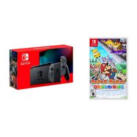 Nintendo - Switch 1.1 (Gray) + Paper Mario Origami BUNDLE