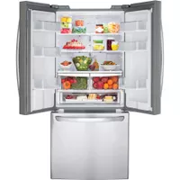LG 22-cu.ft. Capacity 3-Door French Door Refrigerator in Stainless Steel