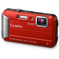 Panasonic Lumix DMC-TS30 720p HD Waterproof Digital Camera, 16.1MP, 2.7" LCD Rear Screen, 4x Optical Zoom, 220MB Built-in Memory, Red