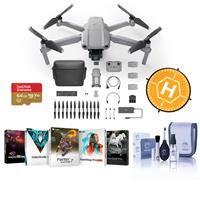 DJI Mavic Air 2 4K Drone Fly More Combo - With Free Accessories 64GB U3 microSDXC Memory Card, FS Labs 36" Waterproof Collapsible Foldable Landing Pad, Software Package, Cleaning kit