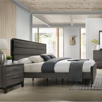 Ioana 187 Antique Grey Finish Wood Queen Size Bed - Grey