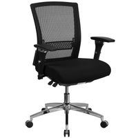 HERCULES Series 24/7 Multi-Shift, 300 lb. Capacity Mesh Multi-Functional Executive Swivel Chair with Padded Seat and Seat Slider - Black