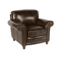 Copper Grove Michelena Cushioned Chocolate Leather Chair - Leather