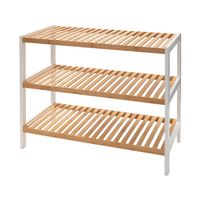 Organize It All Sonora Bamboo Shelf - White - Natural Finish