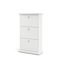 Porch & Den Virginia Contemporary 3-Drawer White Shoe Storage Cabinet - White