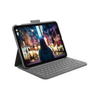 Logitech - Slim Folio Keyboard Case for Apple iPad (10th Gen) - Oxford Gray