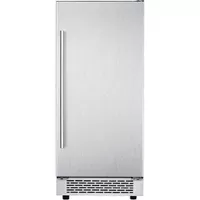 Hanover - Library Series 15" 32-Lb. Freestanding Icemaker with Reverible Door and Touch Controls - Silver
