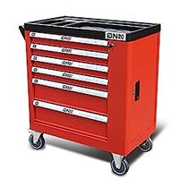New Package DNA MOTORING 36" H X 30.5" W X 18"D Heavy Duty Lockable Slide Tool 6-Drawers Chest Rolling Tool Cart Cabinet with Keys (TOOLS-10002), Red