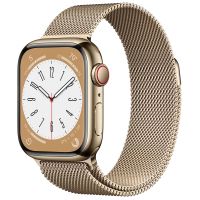 Apple Watch Series 8 Gps & Cellular 41mm Gold Stainless Steel Case With Gold Milanese Loop