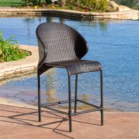 Oyster Bay Outdoor Wicker Counter Stool (Set of 4) by Christopher Knight Home - Set of 4 - Brown