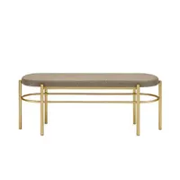 Walker Edison - Glam Bench with Cushion - Taupe