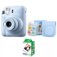 Fujifilm Instax Mini 12 Instant Film Camera, Pastel Blue, Bundle with Accessory Kit and Twin Pack Daylight Film