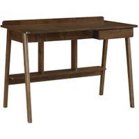 Finch - Darren Mid-Century Modern Wood 1-Drawer Writing Desk - Warm Dark Brown