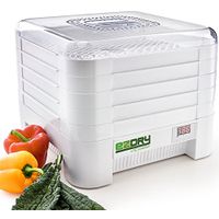 Excalibur EVE50W 5-Tray Stackable Digital Dehydrator Featuring 24-Hour Timer BPA Free, White