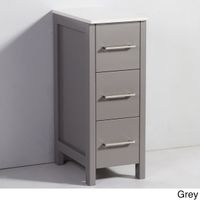Vanity Art Oak 12-inch Bathroom Vanity Cabinet With Ceramic Top - Grey