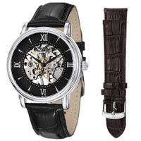 Stuhrling Original Men's Chamberlain Mechanical Leather Strap Watch Set - Stuhrling Original Men's Watch