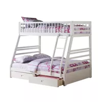 ACME Jason Twin/Full Bunk Bed w/Storage, White