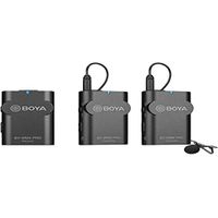 BOYA by-WM4 PRO K2 2.4GHz 2-Person Wireless Lavalier Microphone System for DLSR, Mirrorless & Video Cameras, Smartphones, Tablets, PCs and More, Black