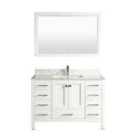 Eviva Aberdeen 42" Transitional White Bathroom Vanity with White Carrera Countertop