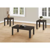 Table Set/ 3pcs Set/ Coffee/ End/ Side/ Accent/ Living Room/ Laminate/ Brown/ Transitional