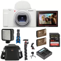 Sony ZV-1 II Compact Vlog Camera, White + Accessories Kit