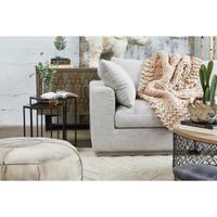 Aurelle Home Jimmie Soft Linen Modular Corner Chair - 34.25" x 38.25" x 37.75" - Taupe - Symmetrical