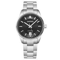 Louis erard men's 'heritage' black dial silver stainless steel bracelet automatic watch - Black