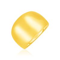 14k Yellow Gold Large Polished Dome Ring (Size 7)